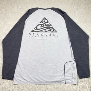 Anetik Men's Size 2XL Gray Long Sleeve Raglan Performance Stretch Hawaii UPF 30+